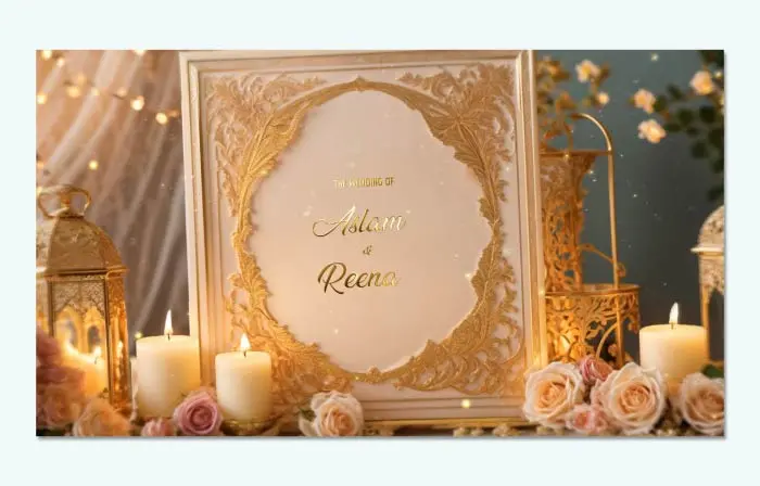 Luxury 3D Design Muslim Wedding Invitation Slideshow